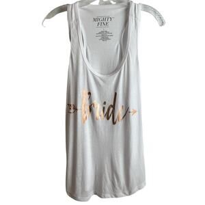 Mighty Fine Bride Rose Gold White Women Tank Top Size Large Brand New